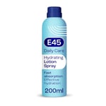 E45 Spray Moisturiser 200 ml - Daily Lotion Moisturiser Spray for Dry Sensitive Skin - Fast Absorbing Body Lotion Spray Moisturiser for Soft Skin and Lasting Hydration – Suitable for Eczema Prone Skin