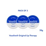 Vaseline Lip Therapy Petroleum Jelly 20g Original x 3 Tins