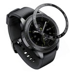 Samsung Galaxy Watch (42mm) stainless steel bezel - Black Ring White Text