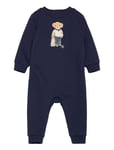 Ralph Lauren Baby Polo Bear Fleece Coverall Marinblå