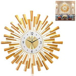 Horloge Murale silencieuse, Horloge Murale en métal Fleur de Soleil, Cadran Arabe Blanc, Salon, Chambre à Coucher, décoration de Bureau, B