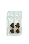 DECORA, 0050076 Moule à chocolat en forme de cœur en polycarbonate, 8 cavités de 39,7 x 39,2 mm, Idéal pour avoir des chocolats brillants et croquants, Poignée ergonomique brevetée, Fabriqué en Italie.