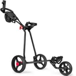 Chariot de Golf 3 Roues Pliable Réglable Carte Pointage Porte-parapluie Noir CW14419