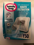 LOT DE 4 SACS ASPIRATEUR HANDY BAG Y50 HAUTE FILTRATION AIR PUR (AG36.3)