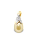 Blue Pearls Womens Gold Freshwater Pearl, Diamonds Pendant and Yellow 750/1000 - Multicolour - One Size