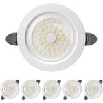 Spot led Encastrable, IP44 Spot led Interieur, Spot Encastré Extra Plat 28mm, 9W 900lumen Equivalent 90W Incandescence, Lumière Neutre 4500K, pour