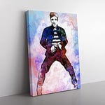 Elvis Presley The Jailhouse Rock In Abstract Modern Art Canvas Wall Art Print Ready to Hang, Framed Picture for Living Room Bedroom Home Office Décor, 50x35 cm (20x14 Inch)