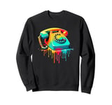 Dripping Paint Art Vintage Telephone Landline Dial Sweatshirt