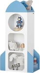 Étagère Enfant avec Livres et Jouets Blanc et Bleu 61 x 32 x 120 cm KMB87-W SoBuy