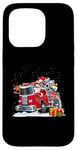 iPhone 15 Pro Firefighter Santa Fireman Driving Fire Truck Merry Christmas Case