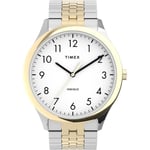 New Mens Timex Easy Reader Bi-Colour Indiglo Light Expanding Bracelet Watch