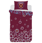 West Ham United Single Duvet Cover Set Football Sky Reversible Bedding Official