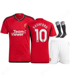 23-24 Pojkar Barn Kit Fotboll Herr Kort skjorta Strumpa Kostymer Sport Shorts Topp #10 manchester united 23/24 hemmadräkt #26 (10-11 år)