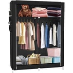 Armoire de rangement Haloyo armoire en tissu,penderie pliable,4 compartiments,Placard pliable,108 x 45 x 170 cm,Noir