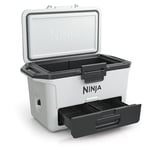 Ninja FrostVault Hard Cooler 47L, Glacière Haute qualité, Conserve la Glace jusqu'à 6 Jours, tiroir Rangement Sec intégré à température de réfrigérateur, pour 80 canettes, Blanc Nuage FB151EUWH