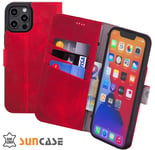 Case for IPHONE 16 Pro Max 6.9 " Case Book Case Leather Cover Antique Red