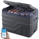 Vevor - Refrigerateur Portable a Compression 32 l, Mini Frigo de Voiture a Double Zone, -20 °c a 20 °c Temperature Reglable, Glaciere 12/24 v cc et