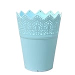 Pot de Fleurs Bleu en Résine PP Creuse,Porte-Cosmétiques,mir de Jardin Blanc,14cm,1 Pièce - Type Blue #B