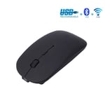 Souris sans fil 2,4 GHz et Bluetooth, Souris sans fil rechargeable double mode avec Silent Click silencieux Compatible avec PC, ordi