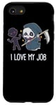 Coque pour iPhone SE (2020) / 7 / 8 Kawaii Grim Reaper I Love My Job Cute Pastel Goth Halloween