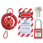 Cable Lock Kit Adjustable Insulation Universal For Valve Red Energy Isolat TDM