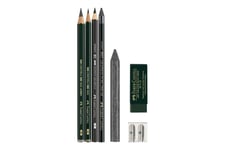 Faber-Castell Pitt Graphite set - krit- och blyertspennuppsättning - 2B, 6B - 5 delar