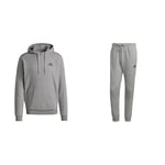 adidas Men's ESSENTIALS FLEECE HOODIE AND FLEECE REGULAR TAPERED PANTS