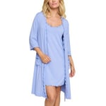 Damella Viscose Plain Wave Robe Lysblå Bambus Small Dame