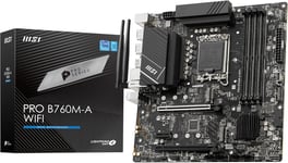 Pro B760M-A Wifi Carte Mère, Micro-Atx - Pour Processeurs Intel Core 14E, 13E & 12E Génération, Lga 1700 - Ddr5 Memory Boost 6800+Mhz/Oc, Slots Pcie 4.0 X16, Slots M.2 Gen4, Wi-Fi 6E