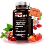 AdaptivLAB VITALITÉ SENACTIV Panax Notoginseng et Églantier Anti Stress Adulte Complément Alimentaire Gummies avec Vitamine C Fer et Guarana - Vegan et Végétarien Arôme Fraise Stress Resist Gummies