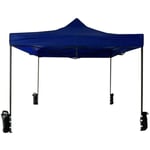 Mobili Rebecca - Rebecca Mobili Gazebo Chapiteau Pliant Bleu 4 Poids Métal Polyester Terrasse 3x3