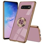 Samsung S10 Plus Elegant & Stöttåligt Skal med Ringhållare Flawless Rosa