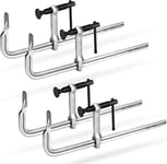 SHALL 4-Pack Bar Clamps Set, 12-Inch Light-Duty Drop Forged Steel Bar Clamps, F