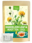 TeeLux Dandelion Leaf & Root Tea Bags 100 Count, Vegan, Rich Flavor, Premium Dandelion Tea, Natural Caffeine Free Herbal Tea