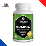 Vitamaze Vitamine K2 MK-7 À Fort Dosage, 200 Mcg Ménaquinone, 180 Comprimés