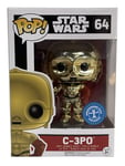 Star Wars C-3PO Gold Metallic Exclusive Funko Pop Vinyl Figure & Protector 64