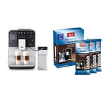 Melitta Barista T Smart, Noir/Argent, F830-101, Machine à Café, Expresso et Boissons Chaudes Automatique & 224562 Lot de 3 cartouches filtrantes pour machines à café automatiques | 3 x Pro Aqua