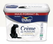 Crème de peinture monocouche blanc satin 6L DULUX VALENTINE murs plafonds boiser