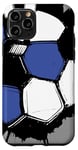 Coque pour iPhone 11 Pro Maillot de football pour homme Bleu et noir