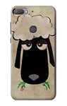 Cute Cartoon Unsleep Black Sheep Case Cover For HTC Desire 12+, HTC Desire 12 Plus