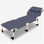 Bain de Soleil en métal, Bain de Soleil Pliant, Chaise de Jardin Charge Statique, Résistant à la Rouille, avec Coussin, Dossier Réglage 4 Positions 150 Kg Max