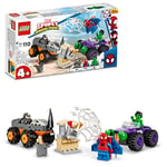 LEGO 10782 Marvel Hulk vs. Rhino Monster Truck Showdown, Toy for Kids, Boys & Girls Age 4 Plus with Spider-Man Minifigure, Spidey And His Amazing Friends Series