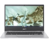 ASUS CX1 14" Refurbished Chromebook - Intel®Celeron, 64 GB eMMC, Silver (Excellent Condition), Silver/Grey