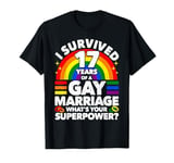 17th Wedding Anniversary 17 Years Gay Marriage Husband T-Shirt