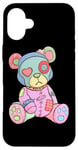 Coque pour iPhone 16 Plus Ours en peluche japonais japonais Kawaii Menhera pastel