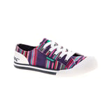 Rocket Dog Womens Jazzin Canvas Aloe Lace Up Trainers - Purple Cotton - Size UK 4