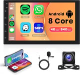 4G+64G 8 Core Android 13 Autoradio 2 Din avec sans Fil Apple Carplay Android Auto GPS Navi WiFi 7 Pouces Autoradio avec Mirror Link Bluetooth FM/RDS/USB/Dab/DVR/ISO Commande au Volant Caméra de Recul