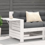 Vidaxl Canapé De Jardin Accoudoir Et Table D'appoint Blanc Massif Pin