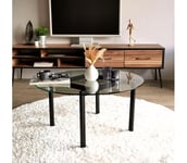 Sohvapöytä BALANCE 42x75 cm musta/läpinäkyvä