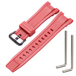 MCXGL Resin Strap Compatible with Casio GST-210 GST-W110 GST-W100 GST-S110 GST-S100 GST-B100 GST-S300 Replacement Watch Band (Red Black buckle)